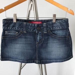 Guess Dark Wash Jean Mini Skirt